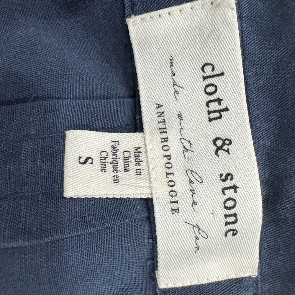 Anthropologie Cloth & Stone Women's Navy Button-Up Top - Picture 5 of 6